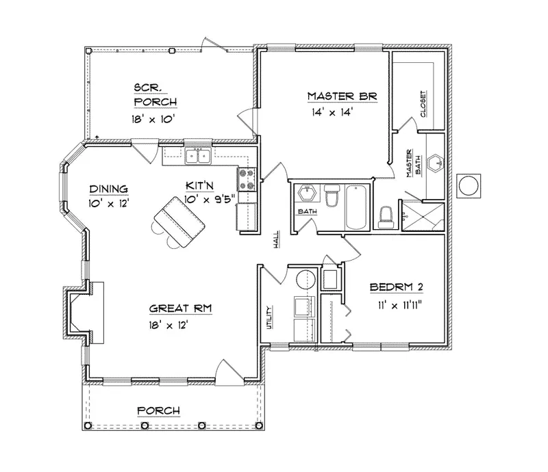 Ranch House Plan First Floor - Greenbank Ranch Home 069D-0117 - Search House Plans and More