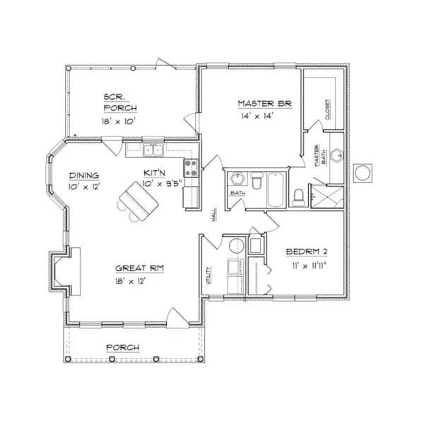 Ranch House Plan First Floor - Greenbank Ranch Home 069D-0117 - Search House Plans and More