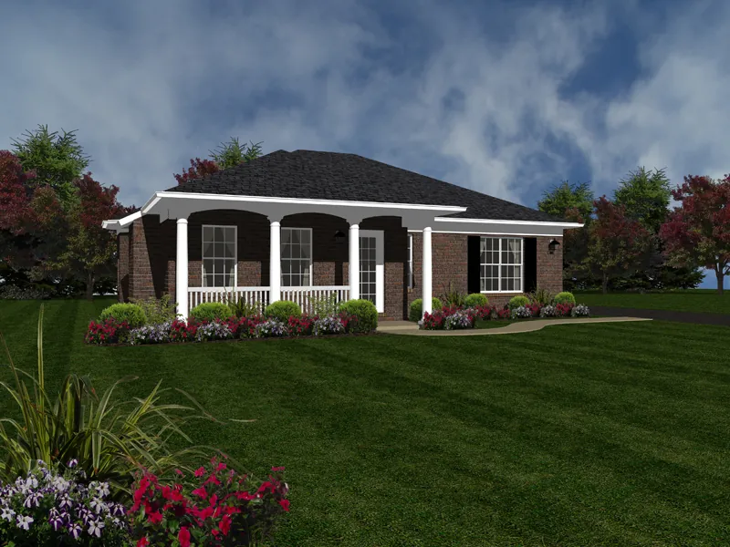 Ranch House Plan Front of Home - Greenbank Ranch Home 069D-0117 - Search House Plans and More