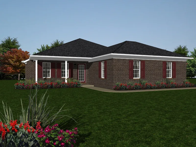 Traditional House Plan Front of Home - Crestview Hill Ranch Home 069D-0118 - Search House Plans and More
