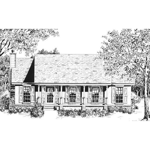 Traditional House Plan Front of Home - Sperry Acadian Ranch Home 069D-0119 - Shop House Plans and More