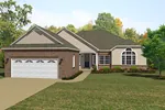 Ranch House Plan Front of Home - Barat Hill Ranch Home 069D-0120 - Search House Plans and More