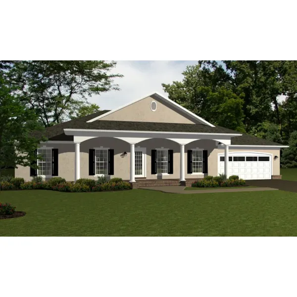 Traditional House Plan Front of Home - Brody Country Ranch Home 069D-0122 - Search House Plans and More