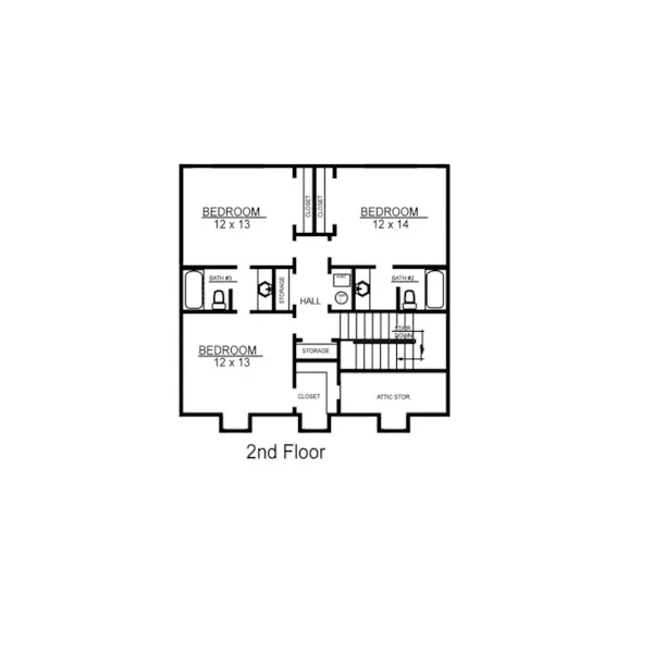 Farmhouse Plan Second Floor - Green Forest Country Farmhouse 069D-0124 - Search House Plans and More