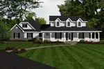 Traditional House Plan Front of Home - Green Forest Country Farmhouse 069D-0124 - Search House Plans and More