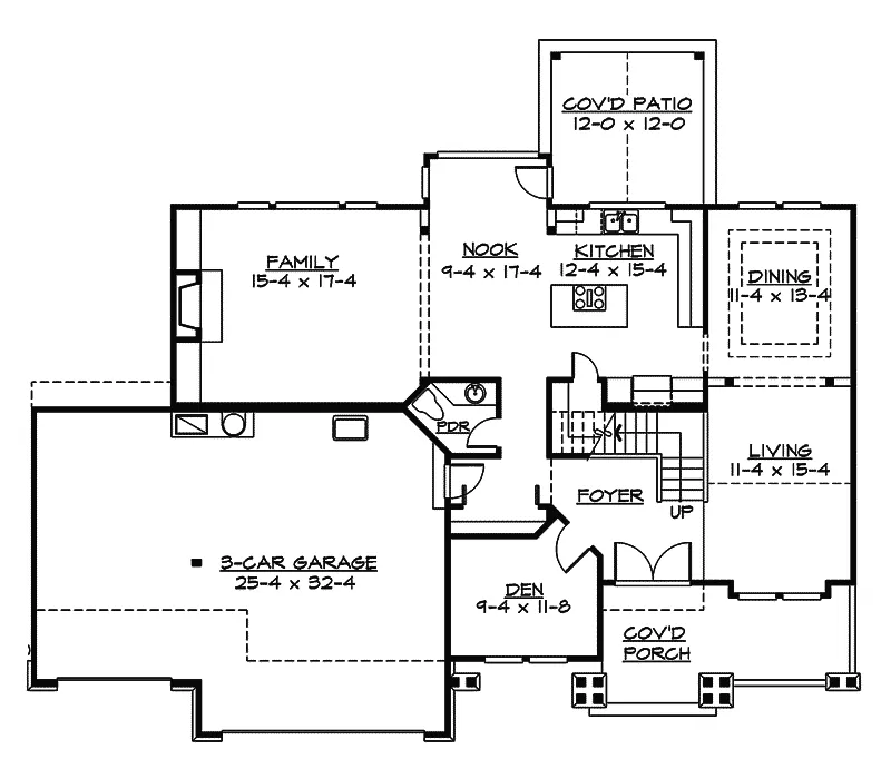 Modern House Plan First Floor - Gadwell Way Craftsman Home 071D-0001 - Search House Plans and More