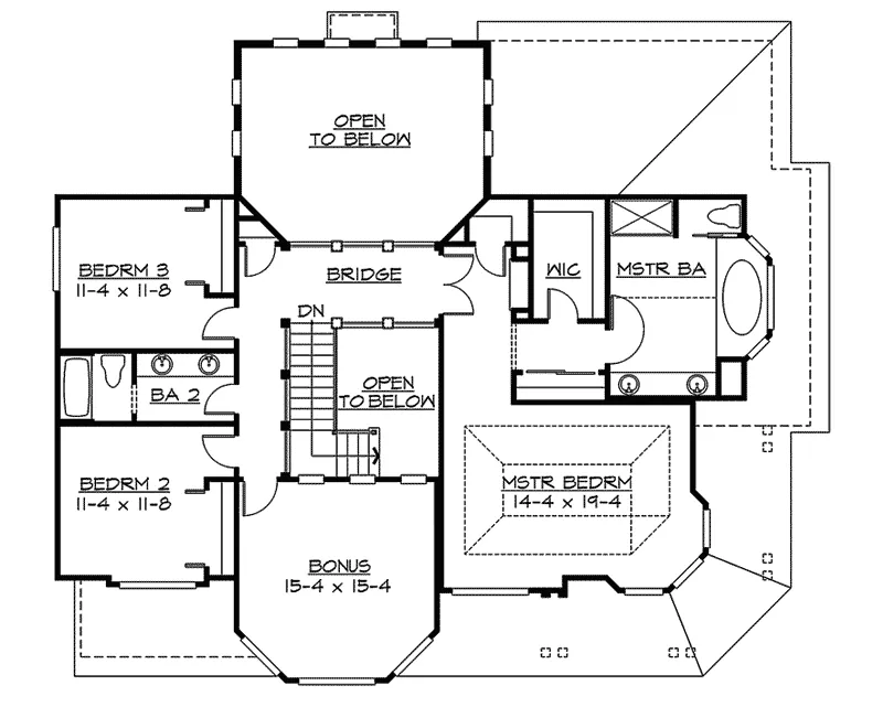 Arts & Crafts House Plan Second Floor - Rooney Craftsman Home 071D-0003 - Shop House Plans and More