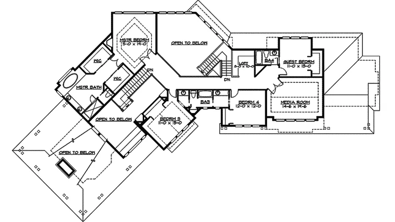 Country House Plan Second Floor - Darren Ridge Luxury Home 071D-0009 - Search House Plans and More