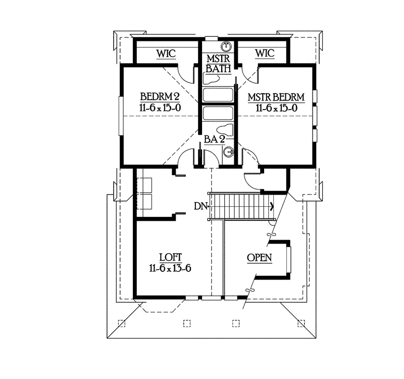 Traditional House Plan Second Floor - McCormack Spring Stylish Home 071D-0012 - Shop House Plans and More