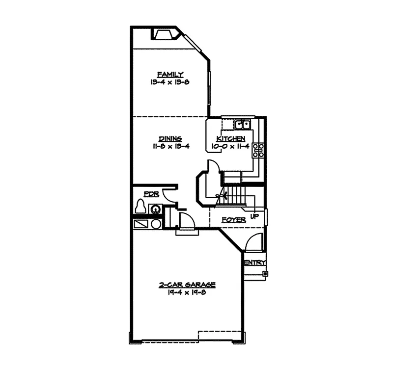 Tudor House Plan First Floor - Foxhollow Narrow Lot Home 071D-0016 - Search House Plans and More