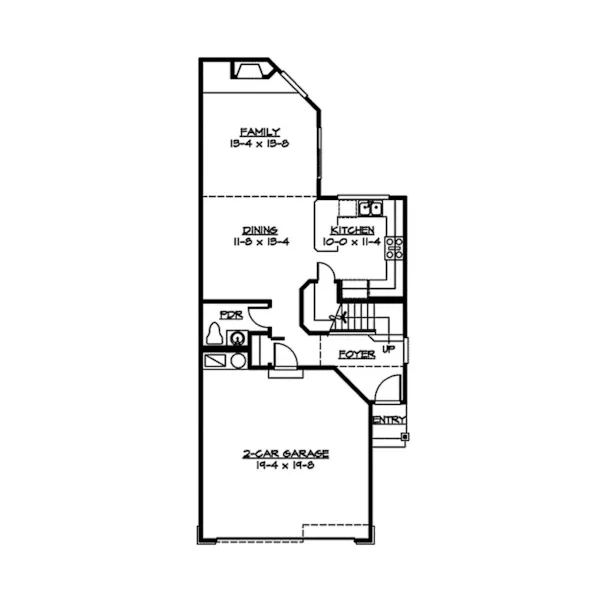 Modern House Plan First Floor - Foxhollow Narrow Lot Home 071D-0016 - Search House Plans and More