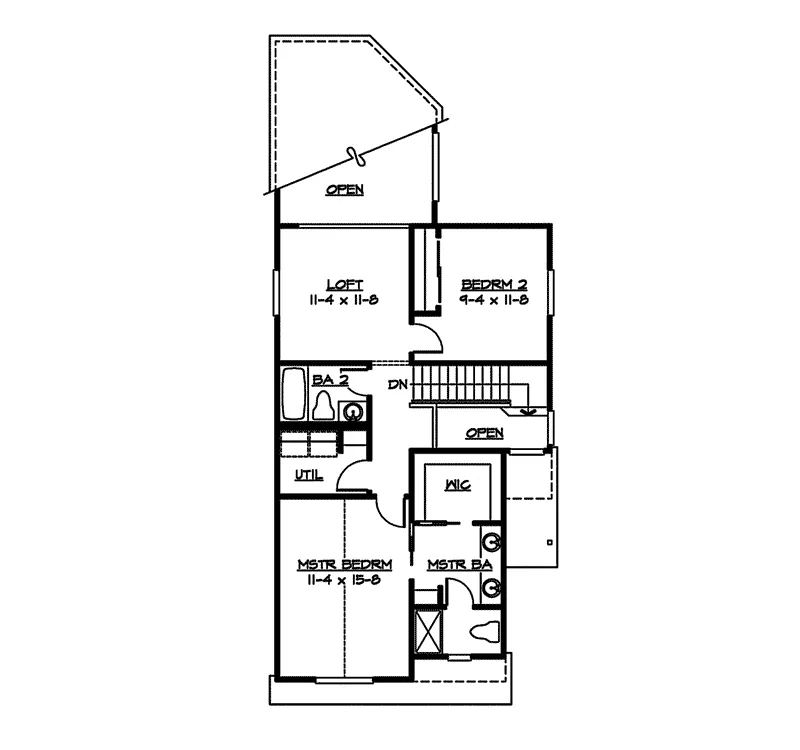 Tudor House Plan Second Floor - Foxhollow Narrow Lot Home 071D-0016 - Search House Plans and More