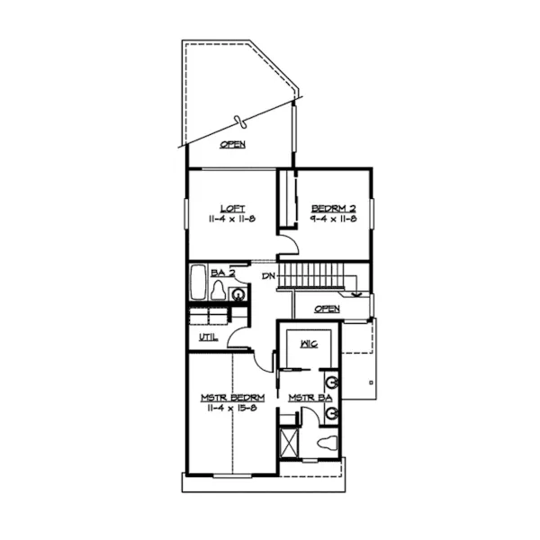 Modern House Plan Second Floor - Foxhollow Narrow Lot Home 071D-0016 - Search House Plans and More