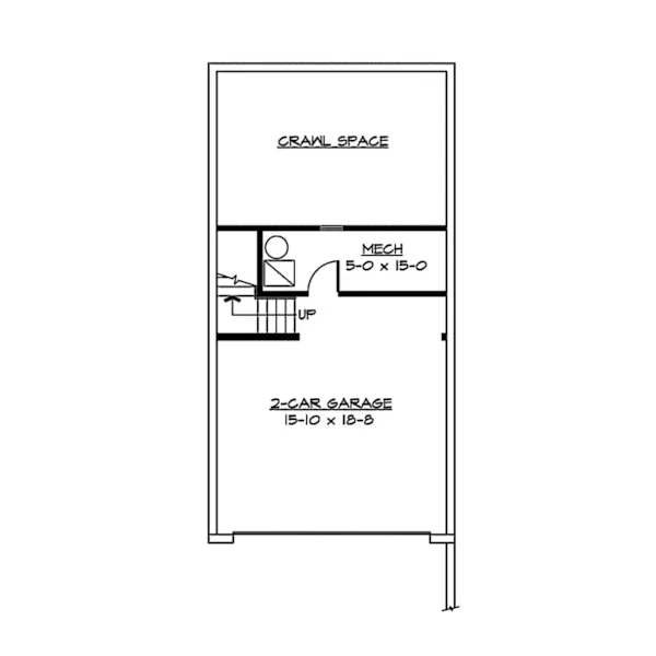 Traditional House Plan Lower Level Floor - Hinson Hill Narrow Lot Home 071D-0017 - Search House Plans and More