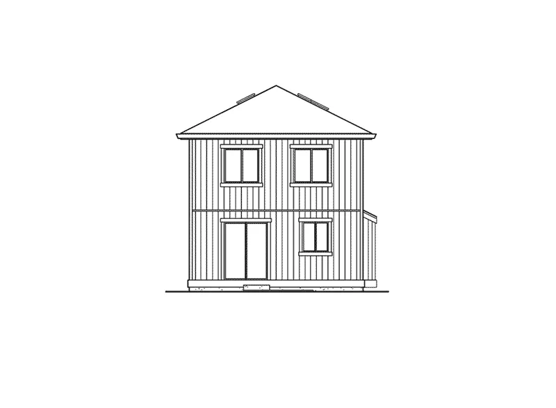 Traditional House Plan Rear Elevation - Hinson Hill Narrow Lot Home 071D-0017 - Search House Plans and More