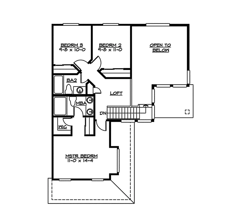 Tudor House Plan Second Floor - Embury Craftsman Home 071D-0020 - Search House Plans and More