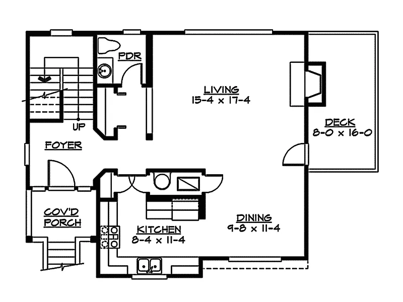Traditional House Plan First Floor - Orion Way Narrow Lot Home 071D-0024 - Shop House Plans and More