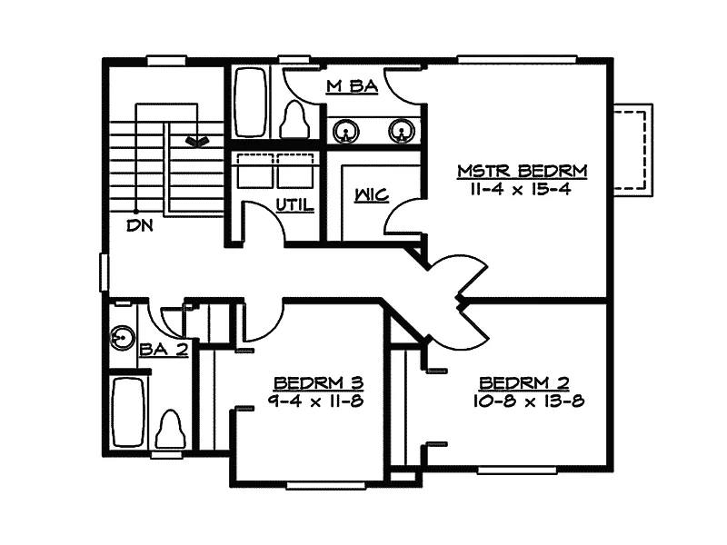 Traditional House Plan Second Floor - Orion Way Narrow Lot Home 071D-0024 - Shop House Plans and More