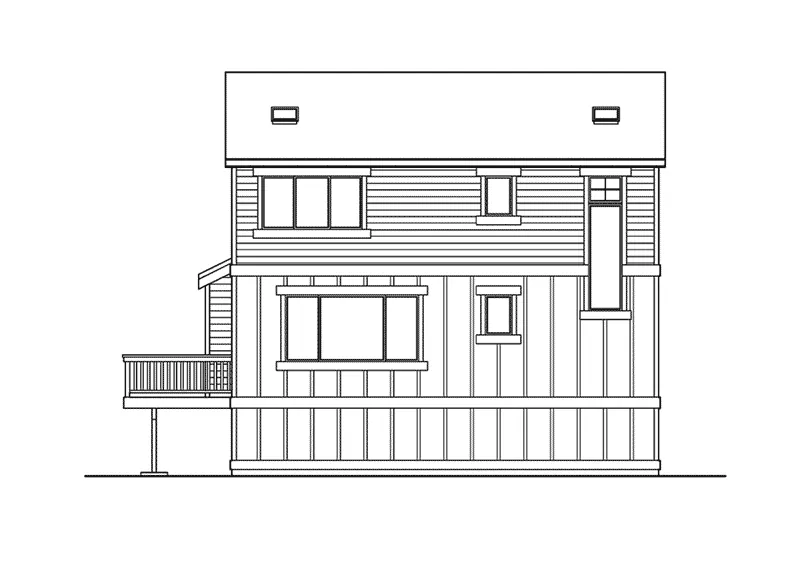Modern House Plan Rear Elevation - Orion Way Narrow Lot Home 071D-0024 - Shop House Plans and More