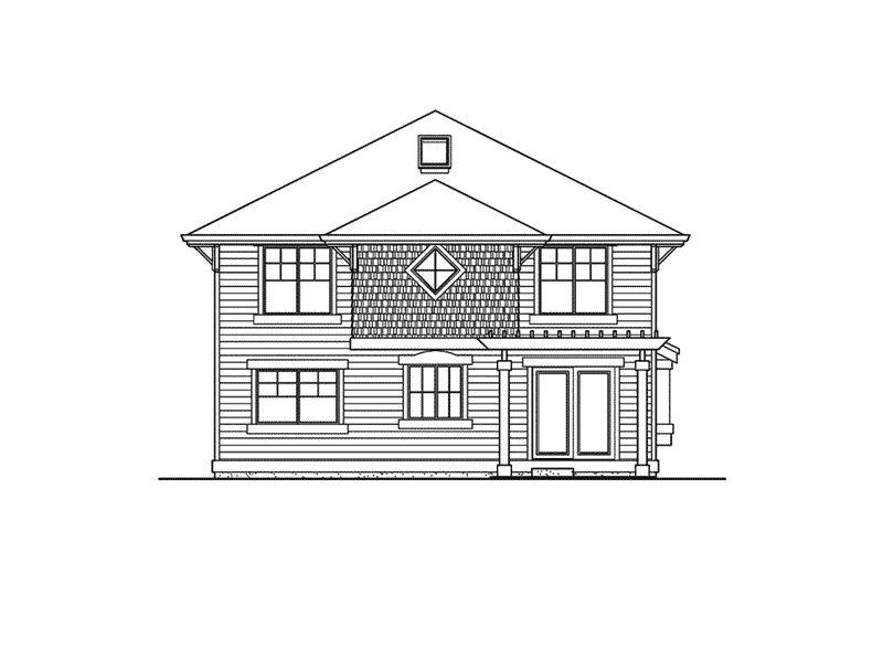 Country House Plan Rear Elevation - Welford European Home 071D-0027 - Shop House Plans and More