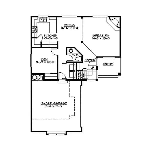 Traditional House Plan First Floor - Emerald Bend Craftsman Home 071D-0031 - Search House Plans and More