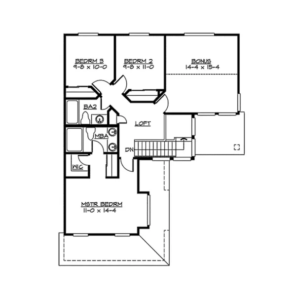 Traditional House Plan Second Floor - Emerald Bend Craftsman Home 071D-0031 - Search House Plans and More