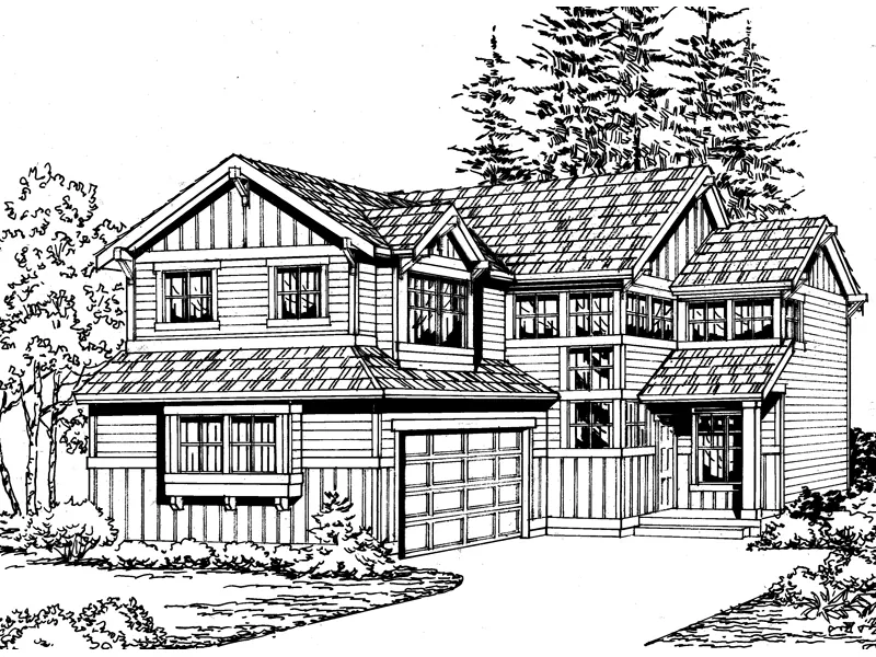 Tudor House Plan Front Image of House - Emerald Bend Craftsman Home 071D-0031 - Search House Plans and More