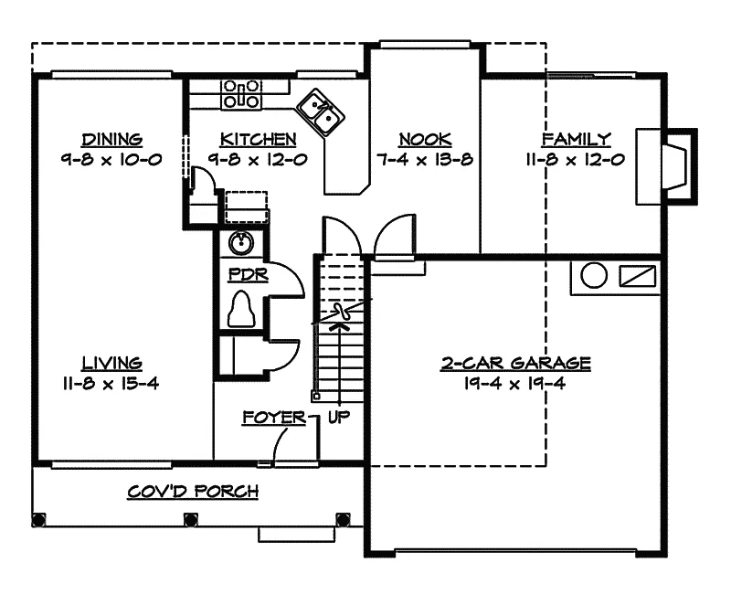 Country House Plan First Floor - La Hache Colonial Home 071D-0032 - Shop House Plans and More