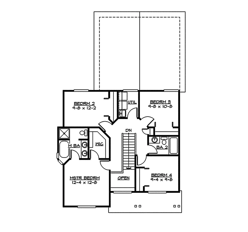 Traditional House Plan Second Floor - Lyndover Country Home 071D-0033 - Shop House Plans and More