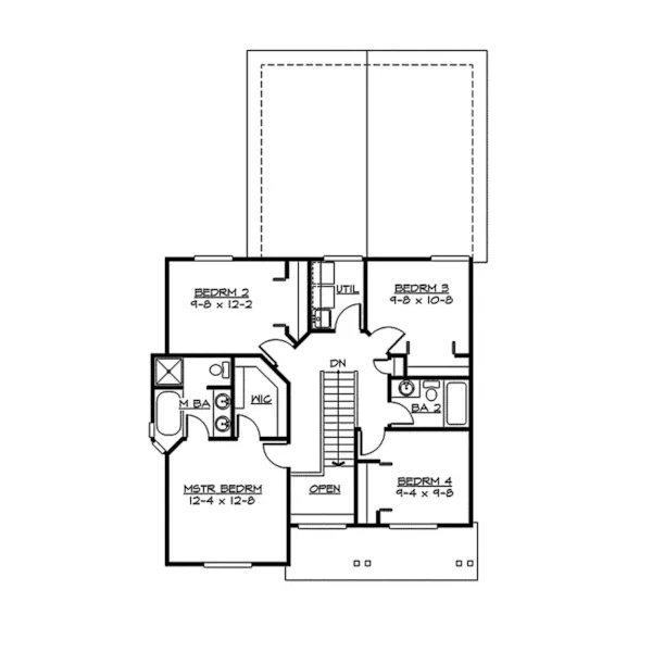 Traditional House Plan Second Floor - Lyndover Country Home 071D-0033 - Shop House Plans and More