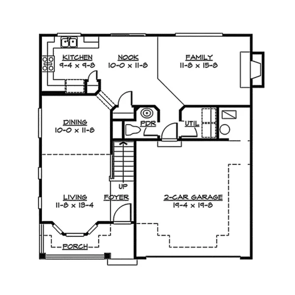 Southern House Plan First Floor - Oak Grove Bluffs Craftsman Home 071D-0035 - Shop House Plans and More