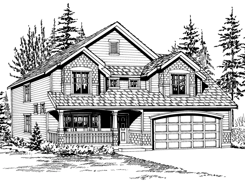 Craftsman House Plan Front Image of House - Oak Grove Bluffs Craftsman Home 071D-0035 - Shop House Plans and More