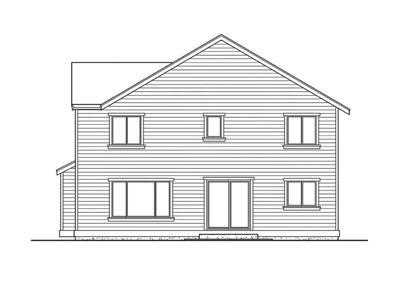 Craftsman House Plan Rear Elevation - Oak Grove Bluffs Craftsman Home 071D-0035 - Shop House Plans and More