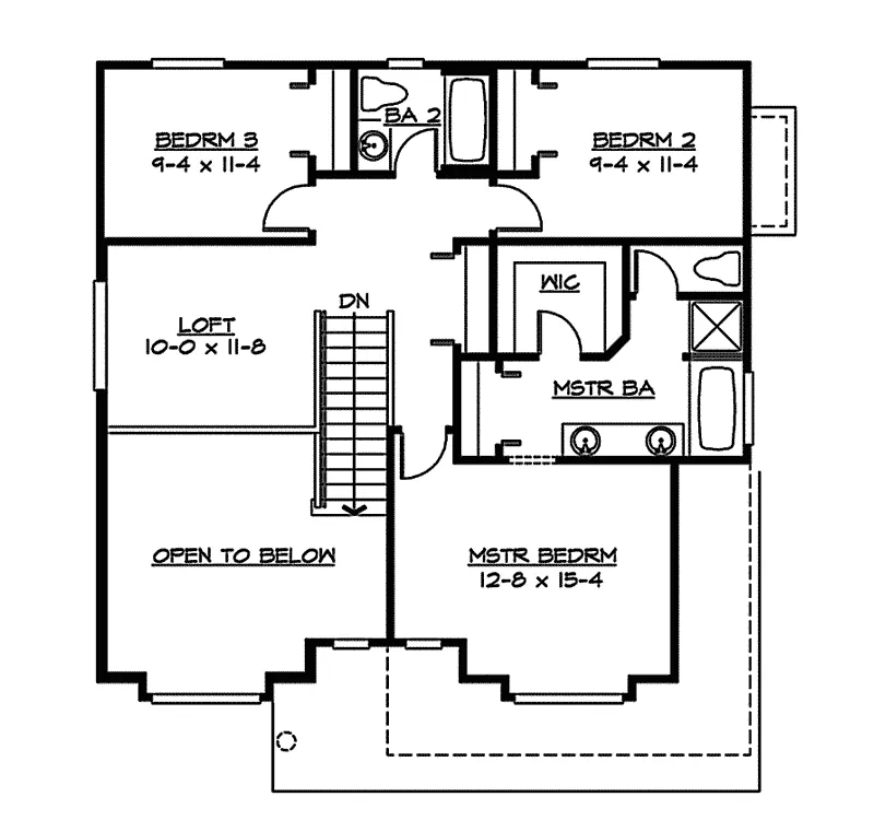 Traditional House Plan Second Floor - Eldon Ridge Contemporary Home 071D-0036 - Search House Plans and More