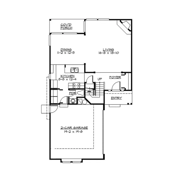 Traditional House Plan First Floor - Owen Sounds Contemporary Home 071D-0037 - Shop House Plans and More