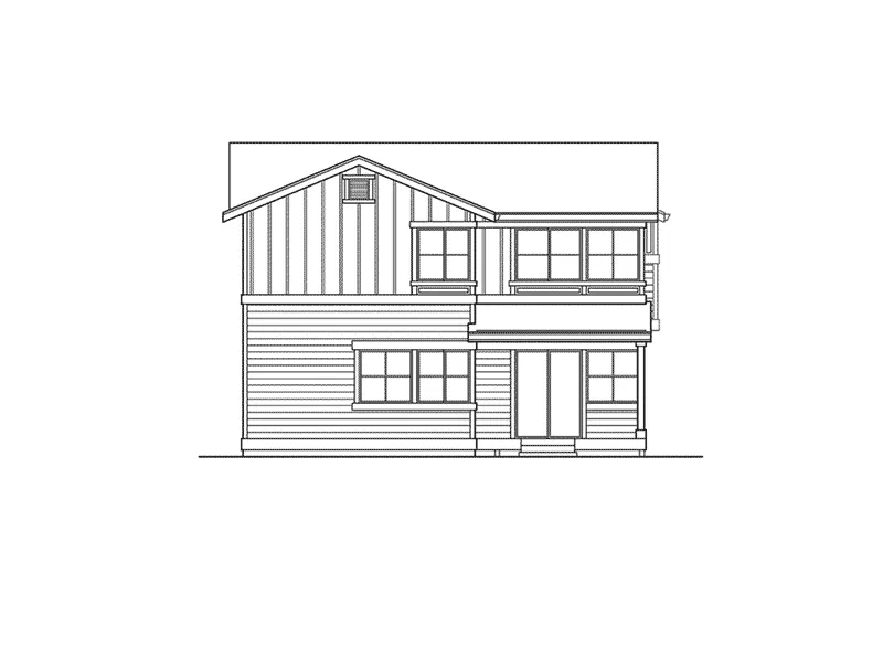 Tudor House Plan Rear Elevation - Owen Sounds Contemporary Home 071D-0037 - Shop House Plans and More