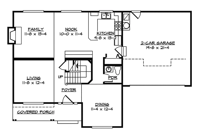 Southern House Plan First Floor - Dannecreek Arts And Crafts Home 071D-0041 - Search House Plans and More