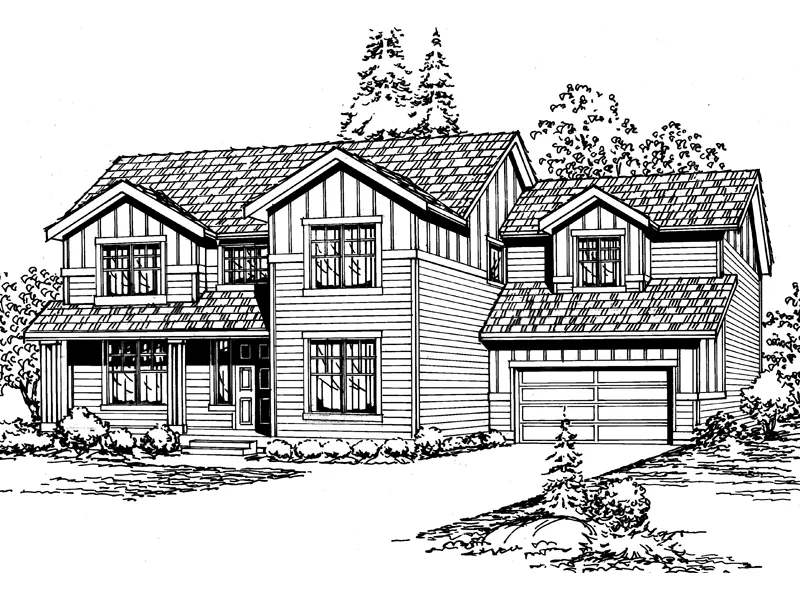 Traditional House Plan Front Image of House - Dannecreek Arts And Crafts Home 071D-0041 - Search House Plans and More
