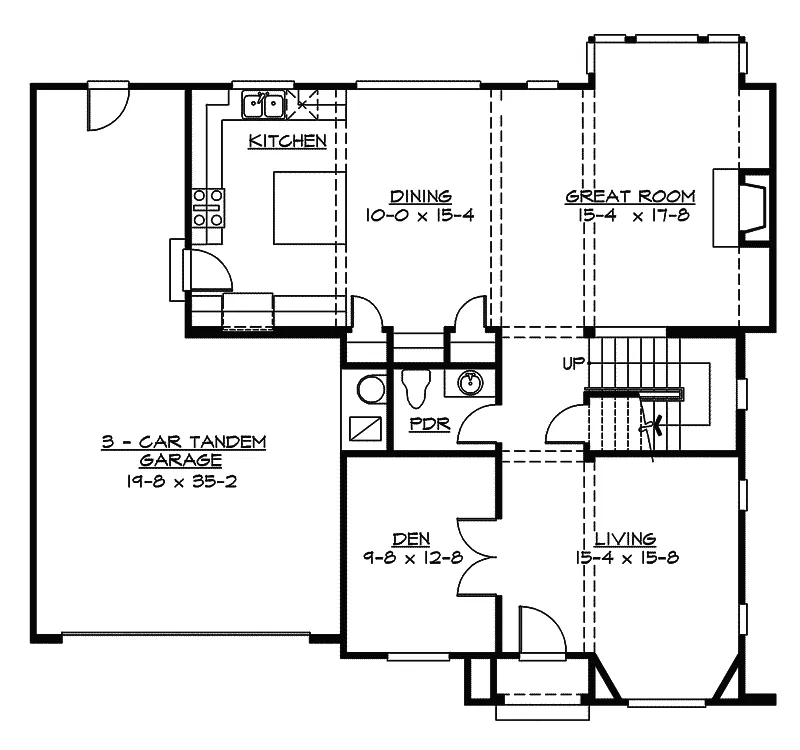 Traditional House Plan First Floor - Markelle English Cottage Home 071D-0044 - Shop House Plans and More