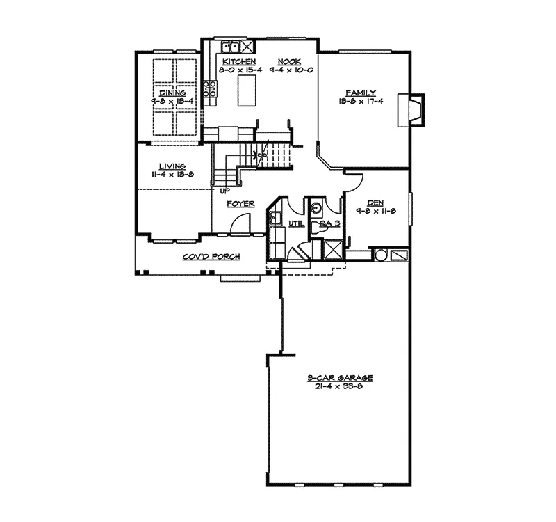 Country House Plan First Floor - Calshot Arts And Crafts Home 071D-0046 - Search House Plans and More