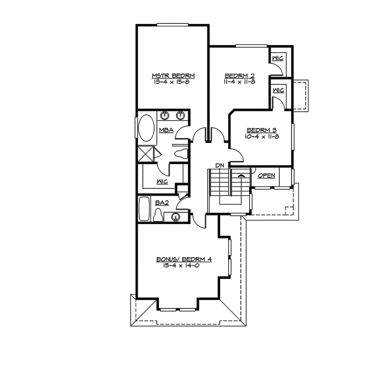 Country House Plan Second Floor - Valcour Craftsman Home 071D-0047 - Shop House Plans and More
