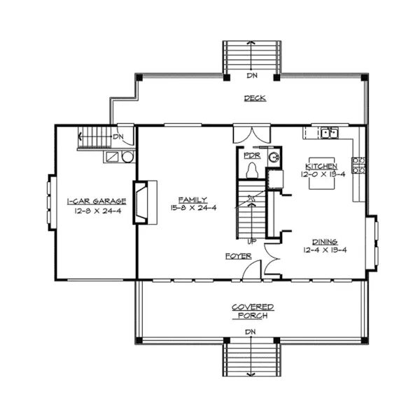 Country House Plan First Floor - Mayes Hill Shingle Style Home 071D-0048 - Shop House Plans and More