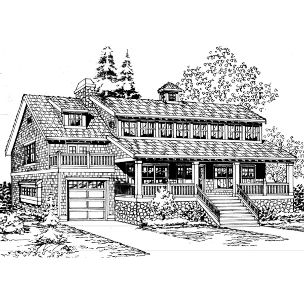 Shingle Bungalow Style Two-Story House