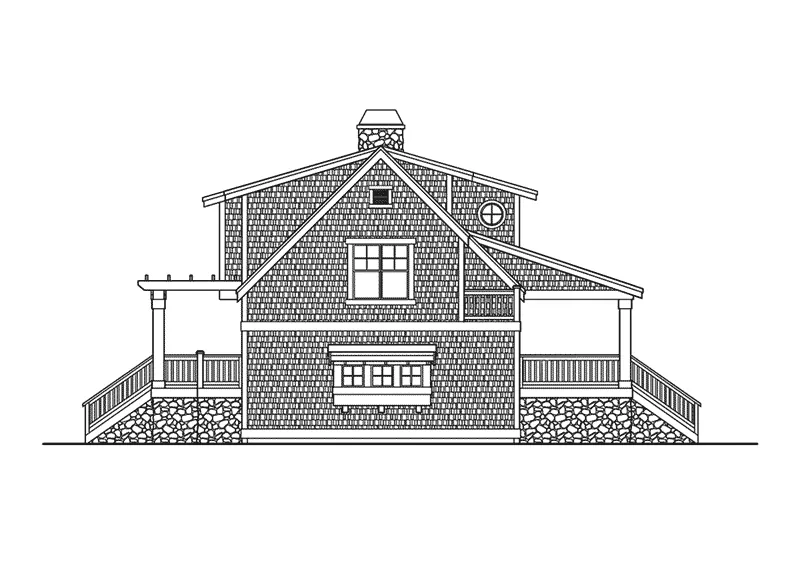 Traditional House Plan Left Elevation - Mayes Hill Shingle Style Home 071D-0048 - Shop House Plans and More