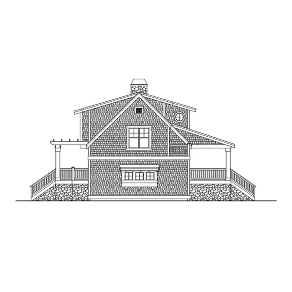 Country House Plan Left Elevation - Mayes Hill Shingle Style Home 071D-0048 - Shop House Plans and More