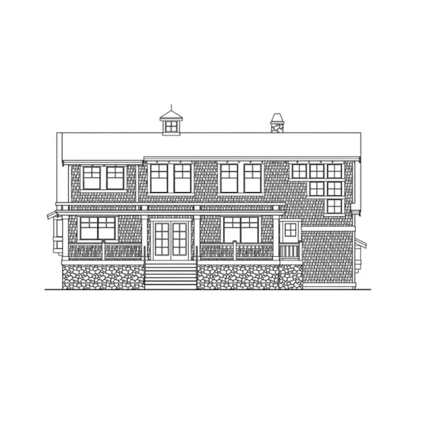 Country House Plan Rear Elevation - Mayes Hill Shingle Style Home 071D-0048 - Shop House Plans and More