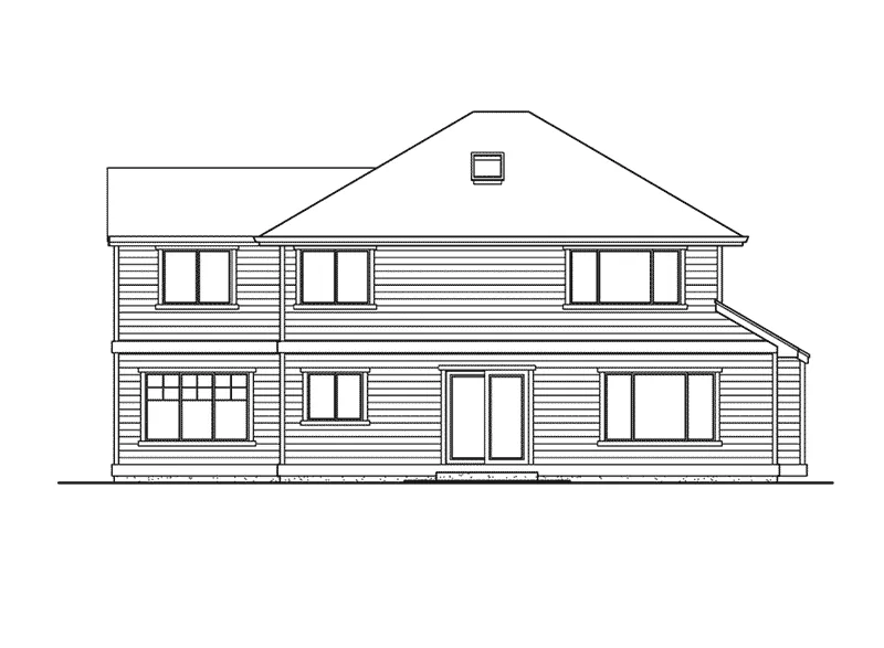 Farmhouse Plan Rear Elevation - Patterson Woods Craftsman Home 071D-0049 - Shop House Plans and More
