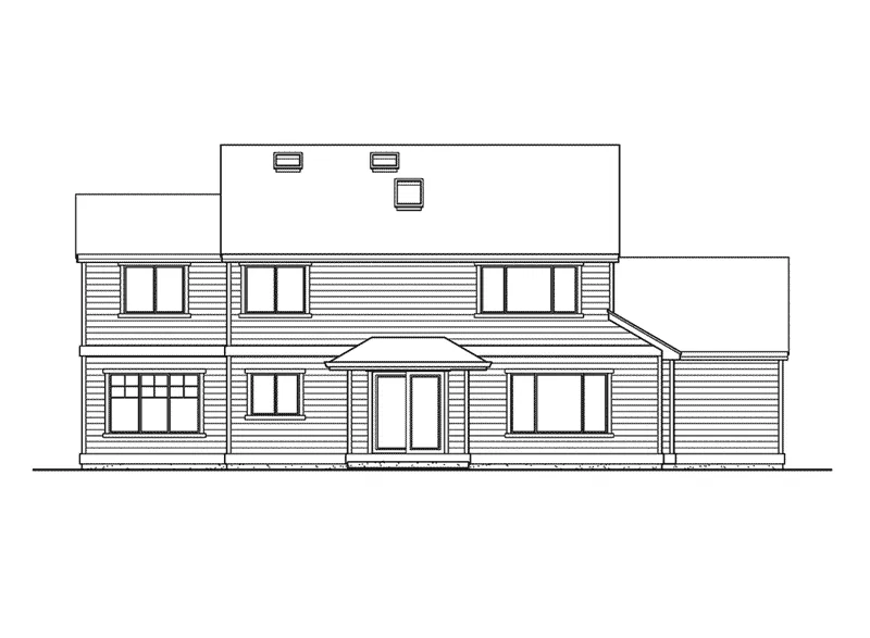 Craftsman House Plan Rear Elevation - Winkler Craftsman Home 071D-0050 - Shop House Plans and More
