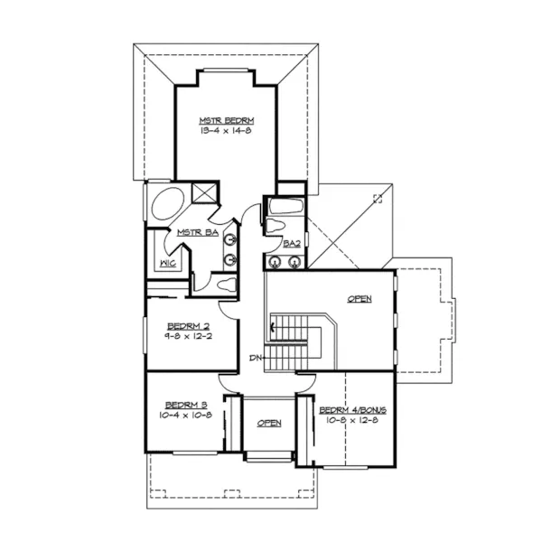 Arts & Crafts House Plan Second Floor - Forestell Woods Craftsman Home 071D-0051 - Search House Plans and More