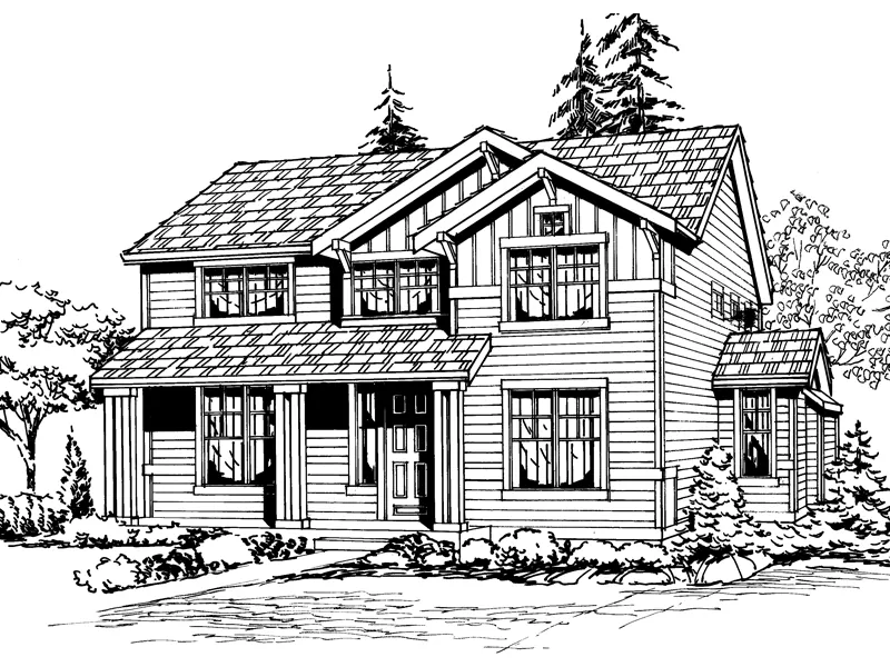 Southern House Plan Front Image of House - Forestell Woods Craftsman Home 071D-0051 - Search House Plans and More
